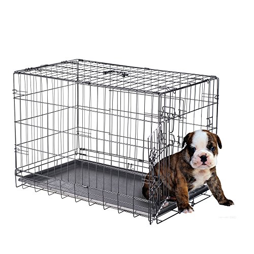 Pet Trex 2191 30 Inch Dog Crate Double Door Folding Pet Crate Kennel 30