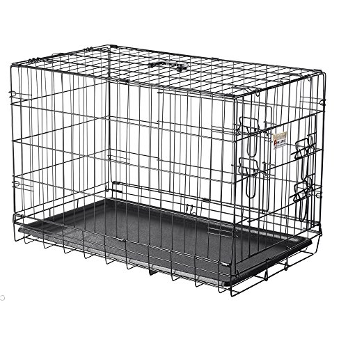 Pet Trex 2191 30 Inch Dog Crate Double Door Folding Pet Crate Kennel 30