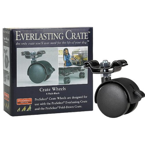 ProSelect Plastic Crate Wheels, 4Pack, Black K9 Crates