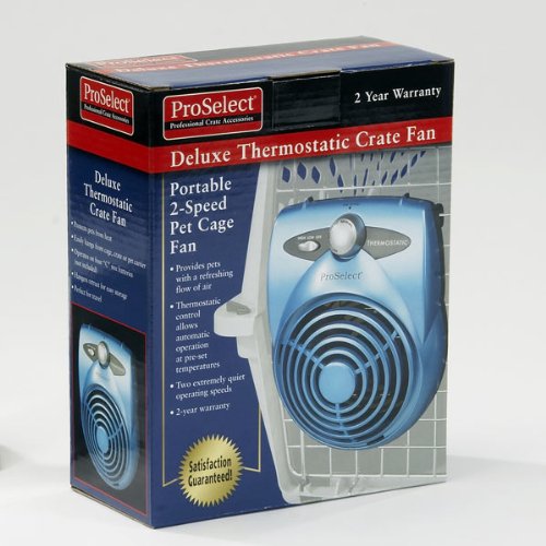 proselect deluxe thermostatic pet crate fan
