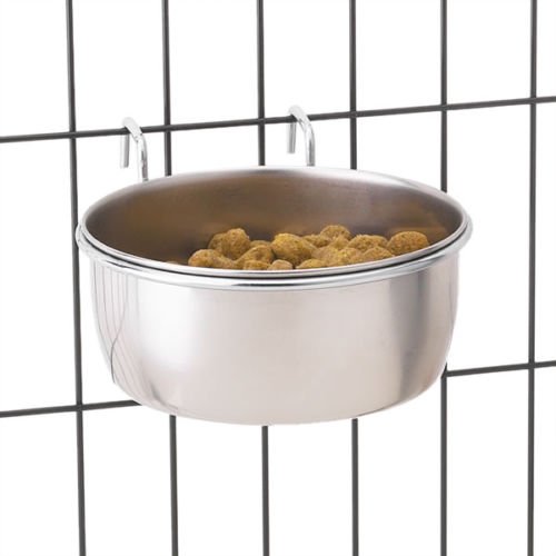 Proselect Stainless Steel Hanging Dog Bowl for Cage Crate Pet Food Water Bowl 48 Oz. K9 Crates